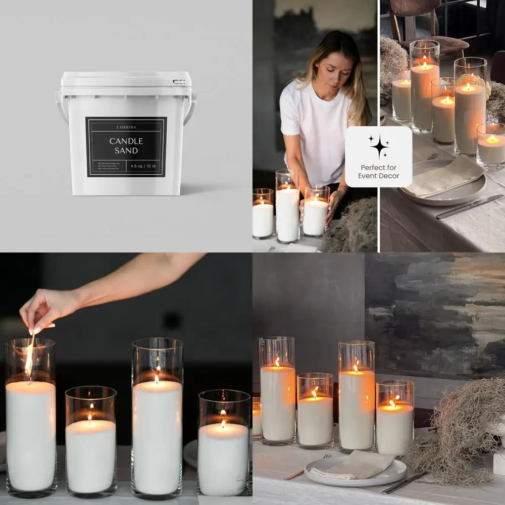 Bulk Pearled Candle Sand 4.5kg/10lb for Weddings - Scent-Free White Wax, Non-Toxic, Includes 200 Wicks, Ideal for Decorative Use