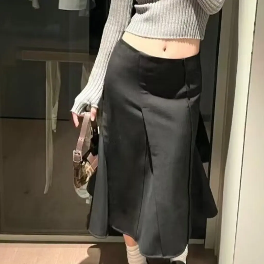 

Women's Mid-Low Waist Asymmetric Fishtail Skirt Slimming Midi New Early Spring Hot Girl Fashion Design