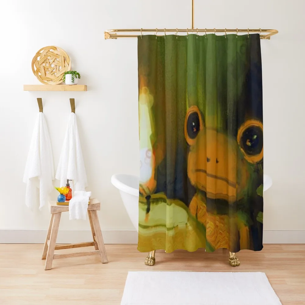 

Злая лягушка, живопись, художественная занавеска для душа для ванных комнат, водонепроницаемая занавеска для душа, ванны, против плесени