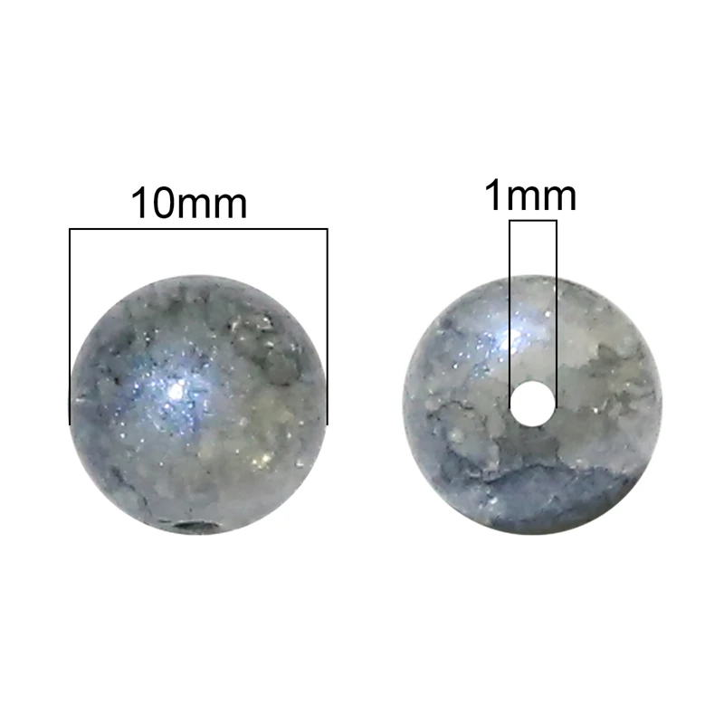 20pcs 10mm Shiny Blue Light Pearl Crackle Crystal Glass Round Beads for Bracelet Necklace DIY Jewelry Making Accessories