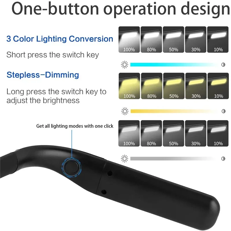 Lampada da lettura a LED per il collo protezione per gli occhi ricaricabile USB flessibile vivavoce luce per libri di apprendimento lampada da tavolo per studenti luci notturne