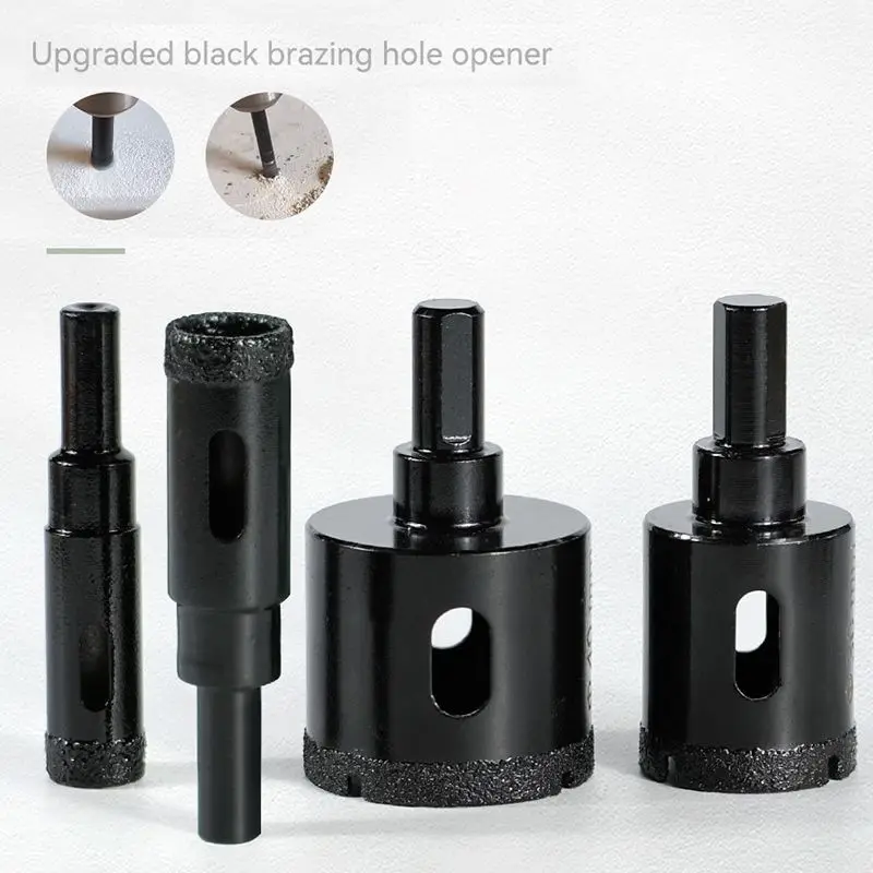 6-65mm Brazed Dry Ceramic Tile Drill Bit, Marble Granite Vitrified Tile Hole Opener, Diamond Drill Bit Hole Saw