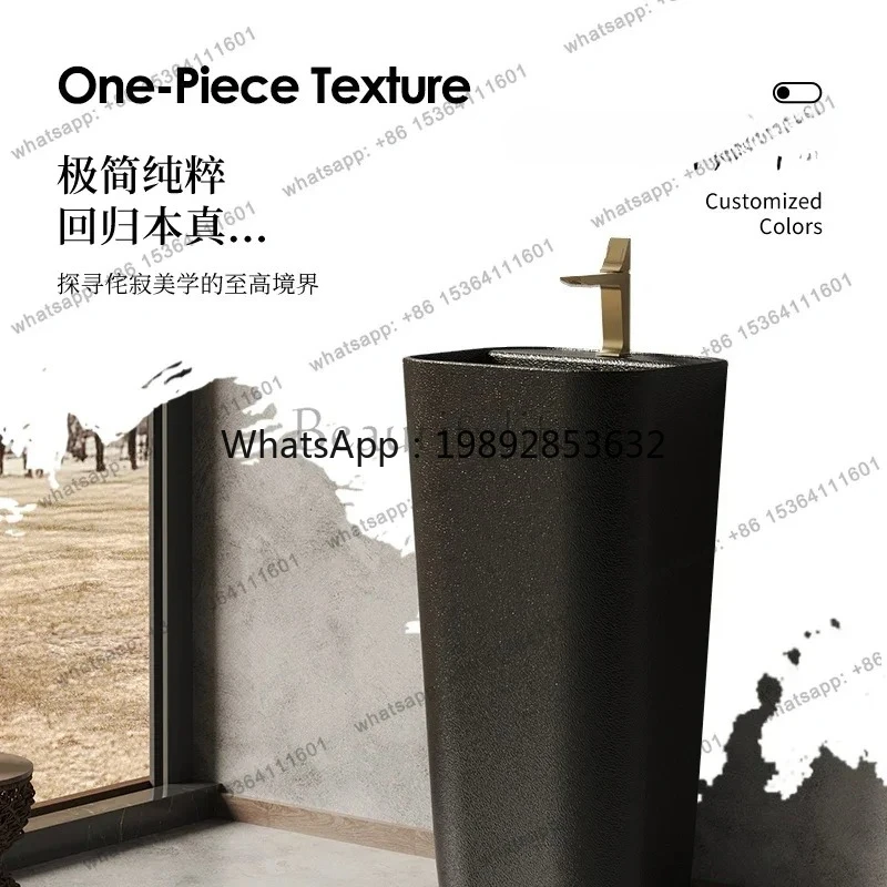 

T24 Stone Column Basin Inn Balcony Vertical Wash Basin Chinese Floor-to-ceiling Washbasin B & B Bathroom