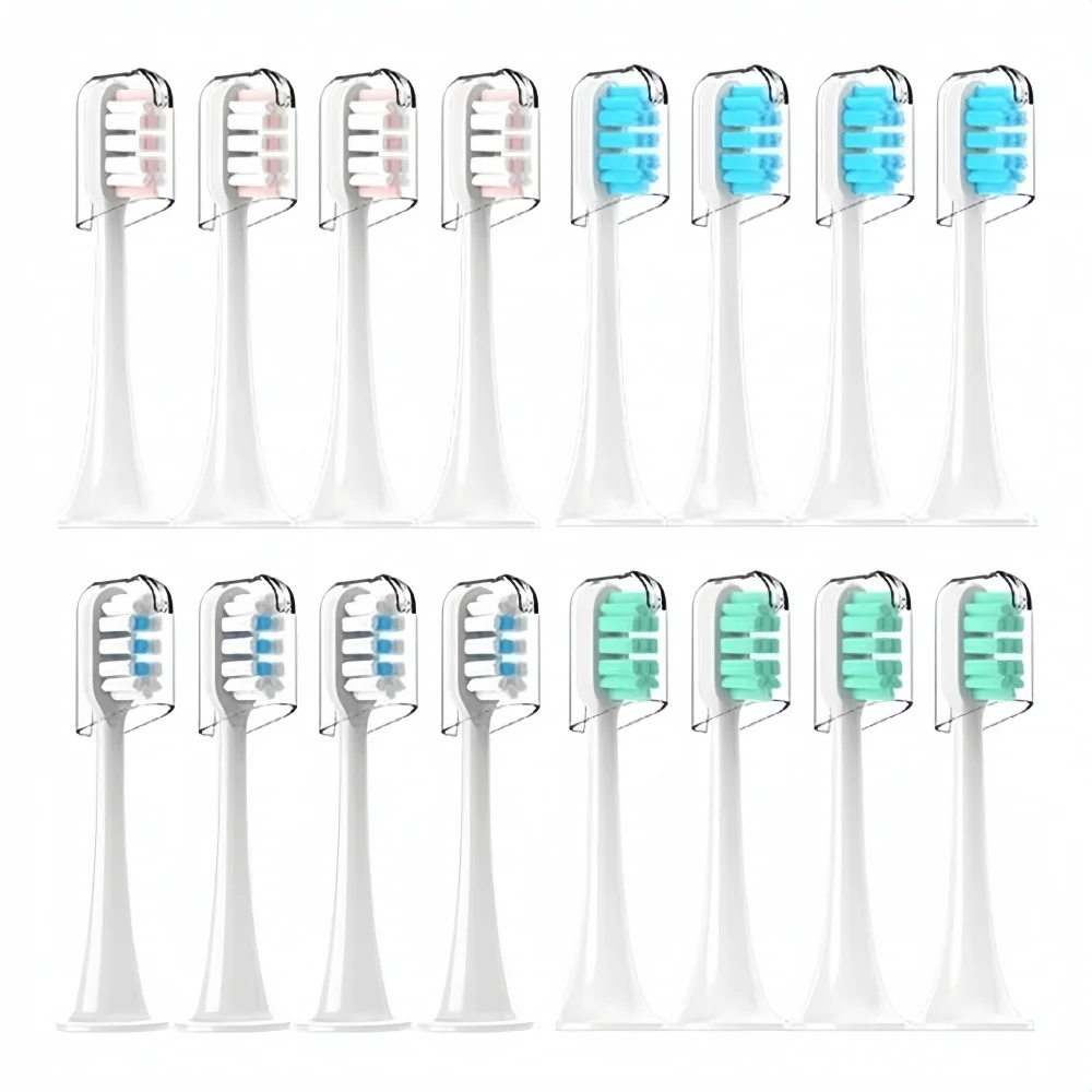 4 Pcs/Pack Replacement Electric Toothbrush Heads For XIAOMI MIJIA T300/T500/T700 MES601 MES602 Soft Bristle With Dust Cover