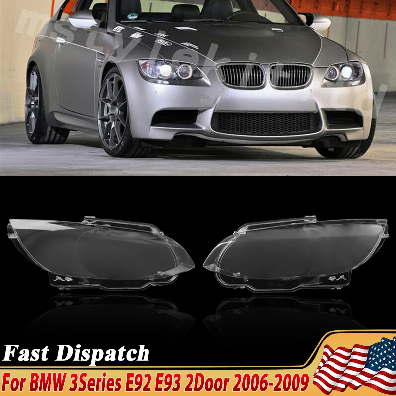 SAIQINGSP Headlight Lens Covers Fit for E92/E93 3 series Coupe 2006-2009 Polycarbonate Car Accessories Tools