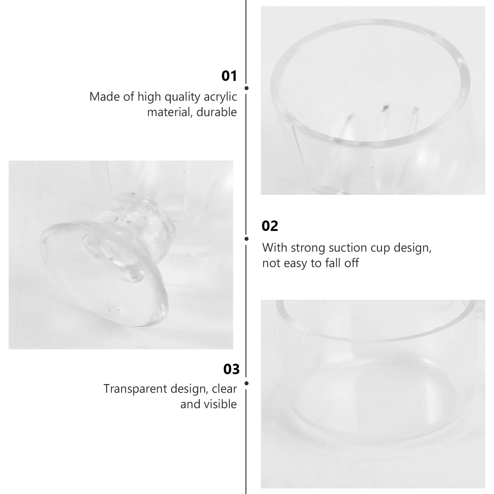 

2pcs Tank Feeder Cup Aquarium Acrylic Worm Feeding Container For Freshwater Saltwater Tropical Fish Fish Food Holder Aquarium