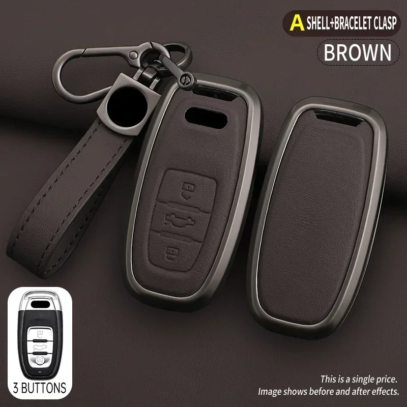 

Alloy Style Car Key Case Cover Shell Fob For Audi A1 A3 A4 8P 8L 8V A5 B6 B7 A6 A7 C5 C6 Q3 Q5 Q7 4F S3 S4 S6 RS3 TT Shell Fob
