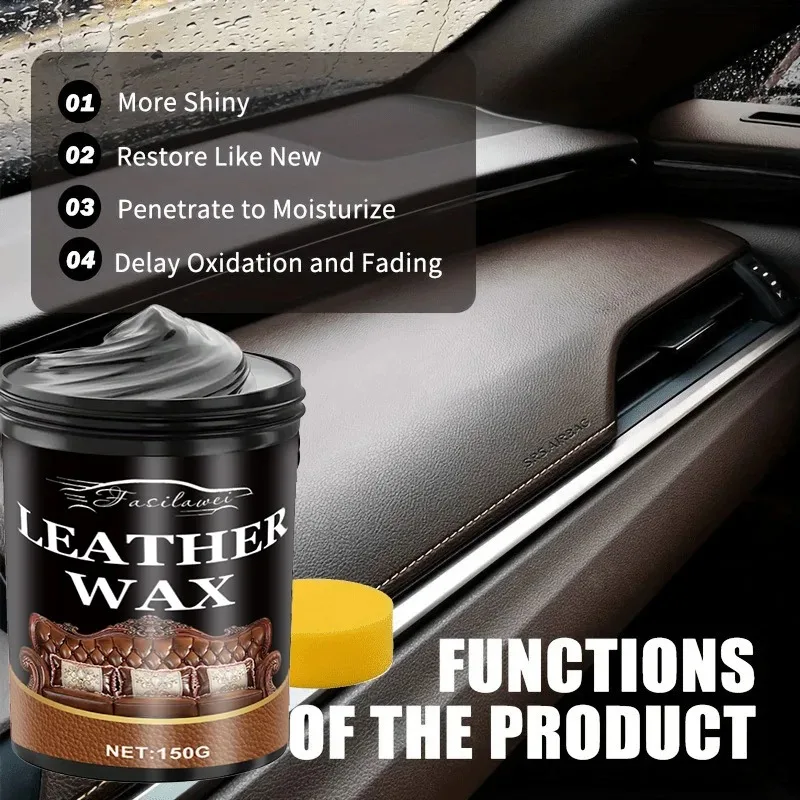NEWCar Leather Component Repair Wax - a Product for Restoring The Shine of Black Interior Decorations And Dashboards - Prevents