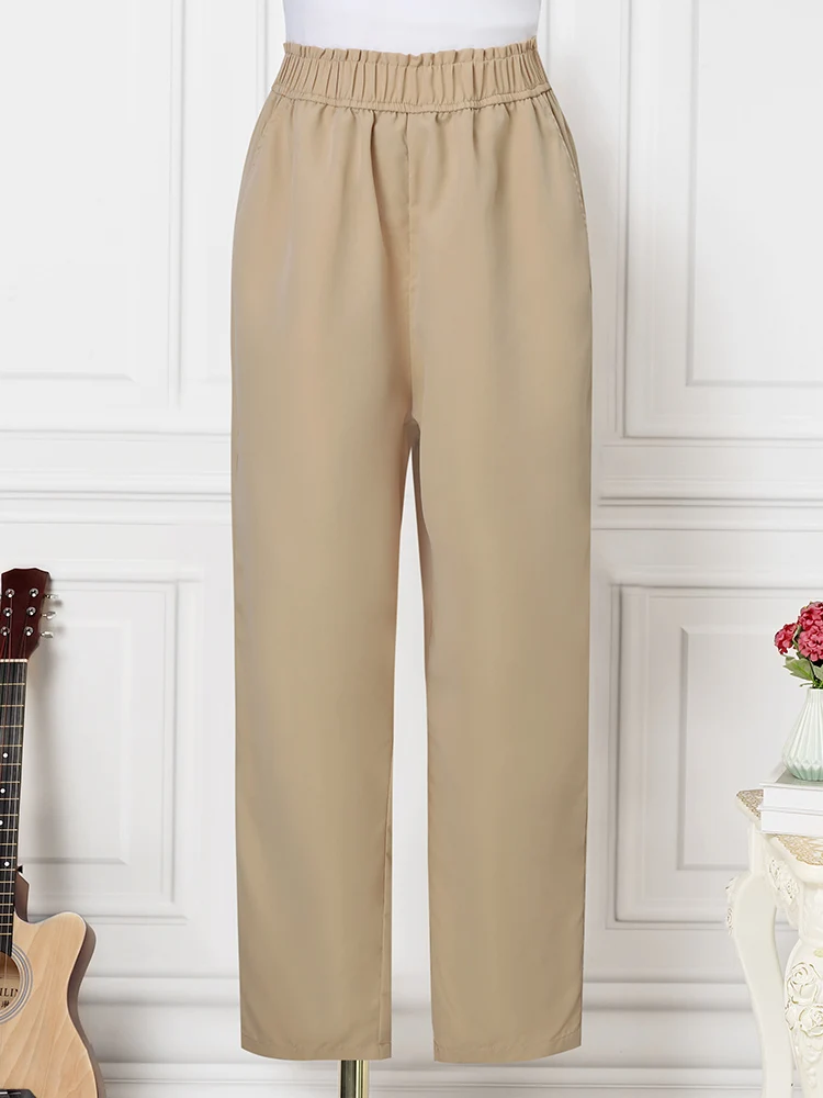 Pantaloni eleganti elastici in vita ZANZEA pantaloni lunghi solidi da donna 2024 pantaloni Harem da ufficio autunnali pantaloni larghi con tasca moda coreana