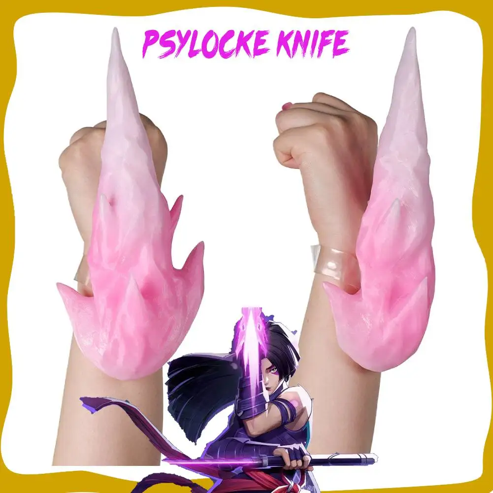 

Disguise Psylocke Cosplay Women Fantasy Pink Luminous Knife Game Rivals Costume Accessories Halloween Carnival Roleplay Props