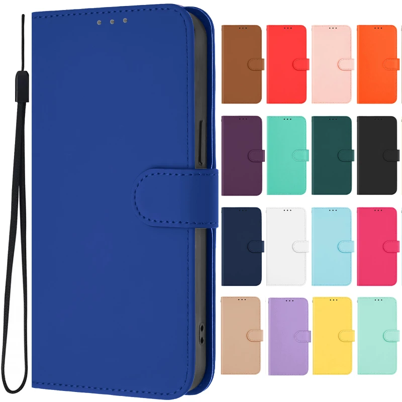 

Однотонный чехол Etui G85, G55, G45, G35 для Motorola Moto G64, G84, G54, G14, G34, G04, G24, G73, G53, E14, цветной кожаный чехол-книжка для телефона