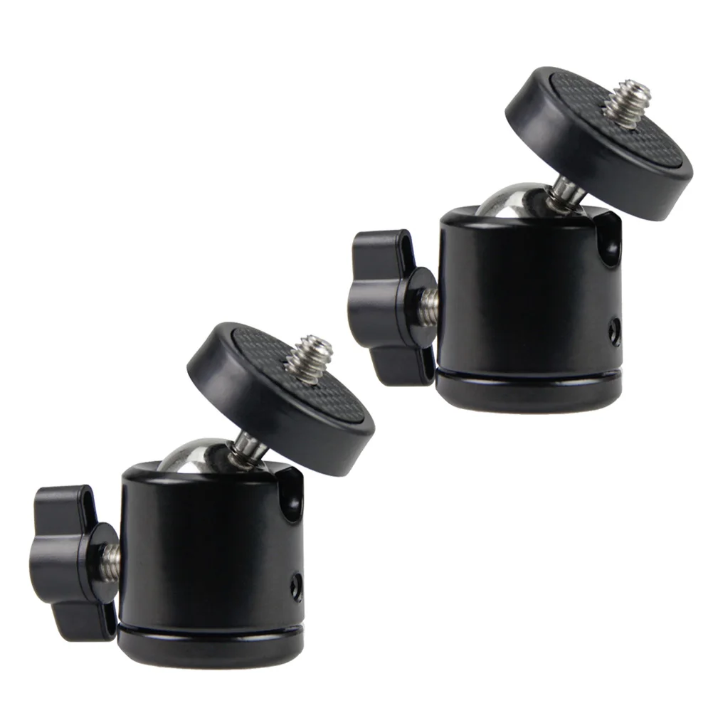 

2pcs Aluminum Alloy Spherical Head Ball Tilt Camera 3 Holes Damping Slide Platform Tripod Mount 30 90 Degree Adjustable Oxidized