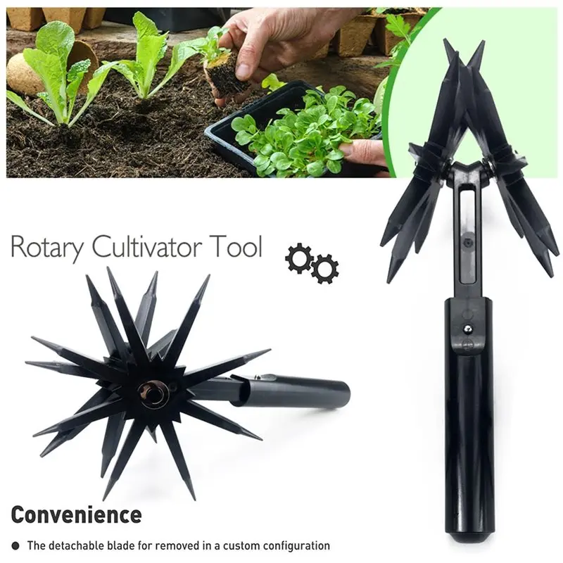 A76I-Rotary Cultivator Tool Handheld Garden Tiller For Efficient Lawn Care-For Weeding Digging Grass Turning-Gardening Functiona