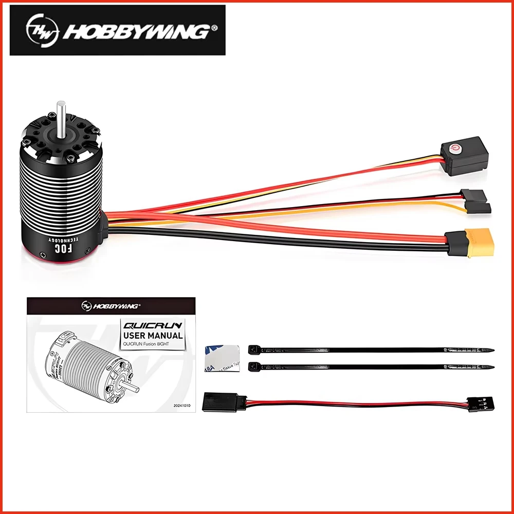 

Бесщеточный двигатель и регулятор скорости Hobbywing QuicRun Fusion 8IGHT 2-4S KV2300 с датчиками, водонепроницаемые, для радиоуправляемых краулеров 1/8 масштаба