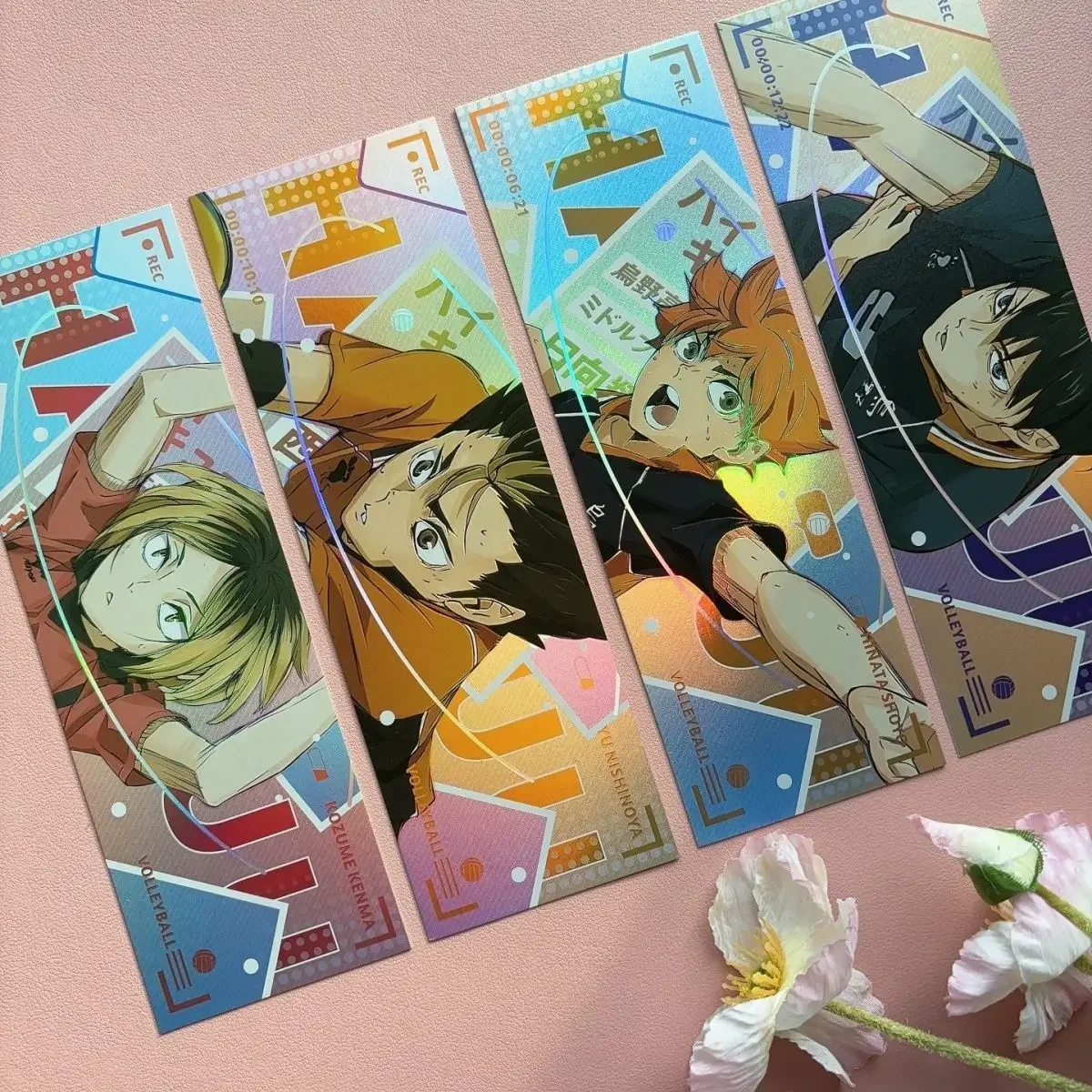 1/4pcs Japanese Anime Haikyu Photocards Double Sided Pattern Laser Ticket Cards Bookmark Collection High Quality