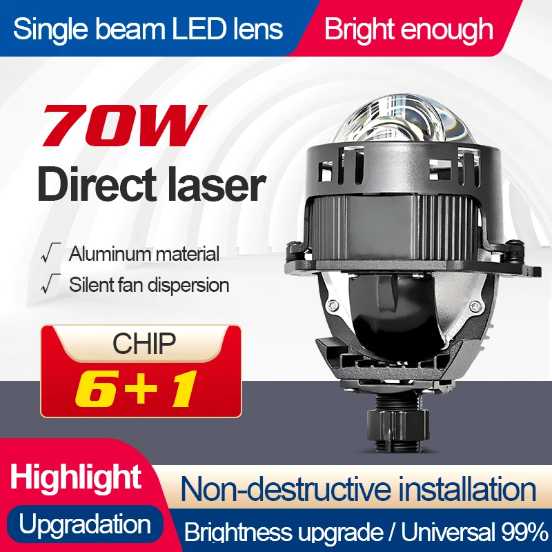 

2 PCS Car 3 inch Bi Derect Laser Led Projector Lens Headlight 12V 140W 6000K For H4 H7 H11 9005 9006 Car Light Retrofit