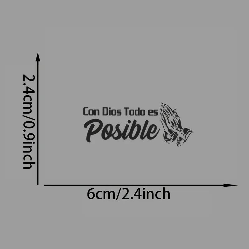 Faith Quote Sticker Set 3PCS With God All Things Are Possible Vinyl Decals for Car Mirror Motorcycle Laptop Cup Window Decor