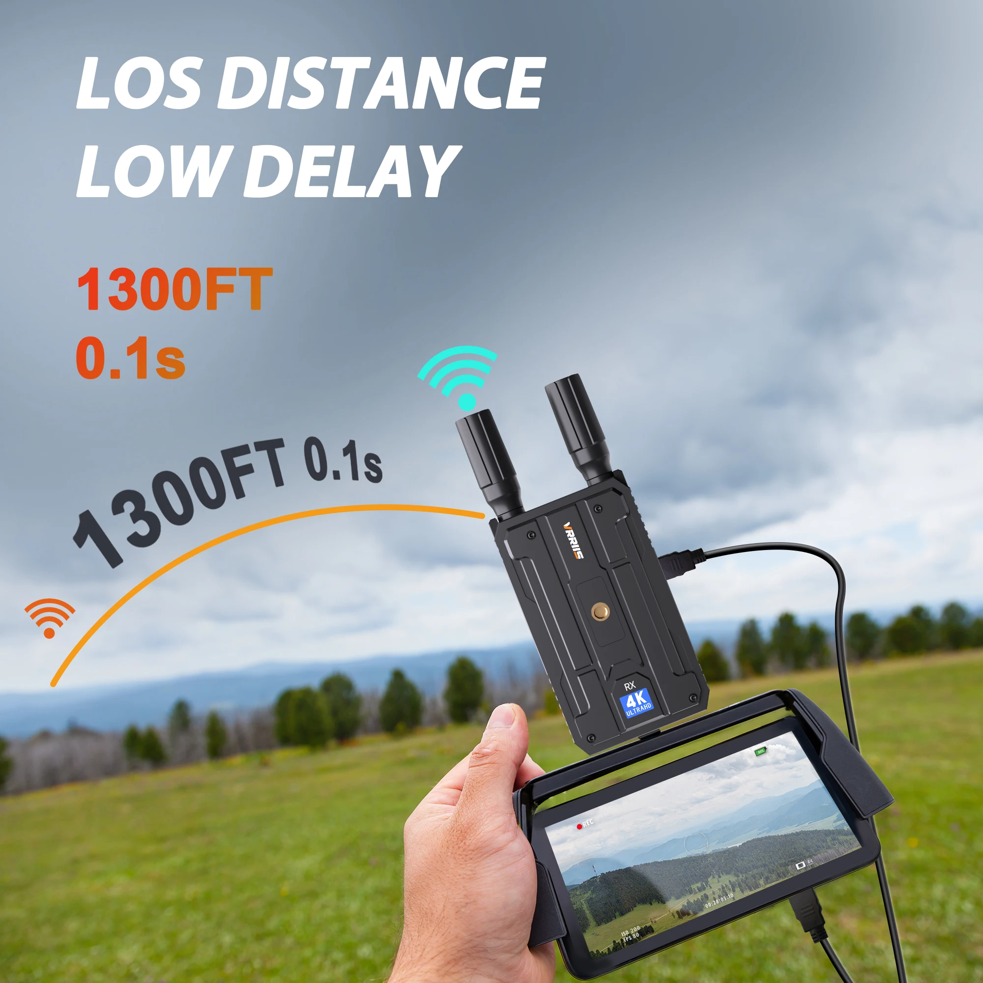 Wireless HDMI Transmitter and Receiver 4K Dual Display Extender 400m Support Battery Camera Live Streaming Laptop To TV Monitor