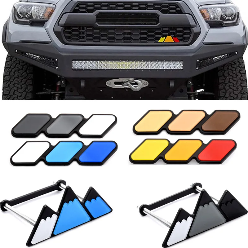 3 Farben Kühlergrill Haube Abzeichen Emblem für Toyota Trd Tacoma Tundra 4 Läufer Highlande Rav4 Streifen Lufteinlass Kühlergrill Auto Zubehör