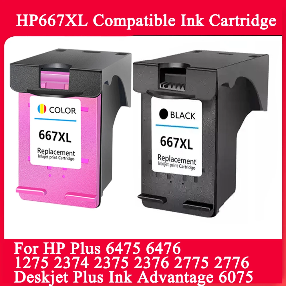 

Совместимый картридж HP667XL, замена для HP667 hp667, совместимый Deskjet для принтеров HP 1275 2374 2375 2376 Plus 6475 6476