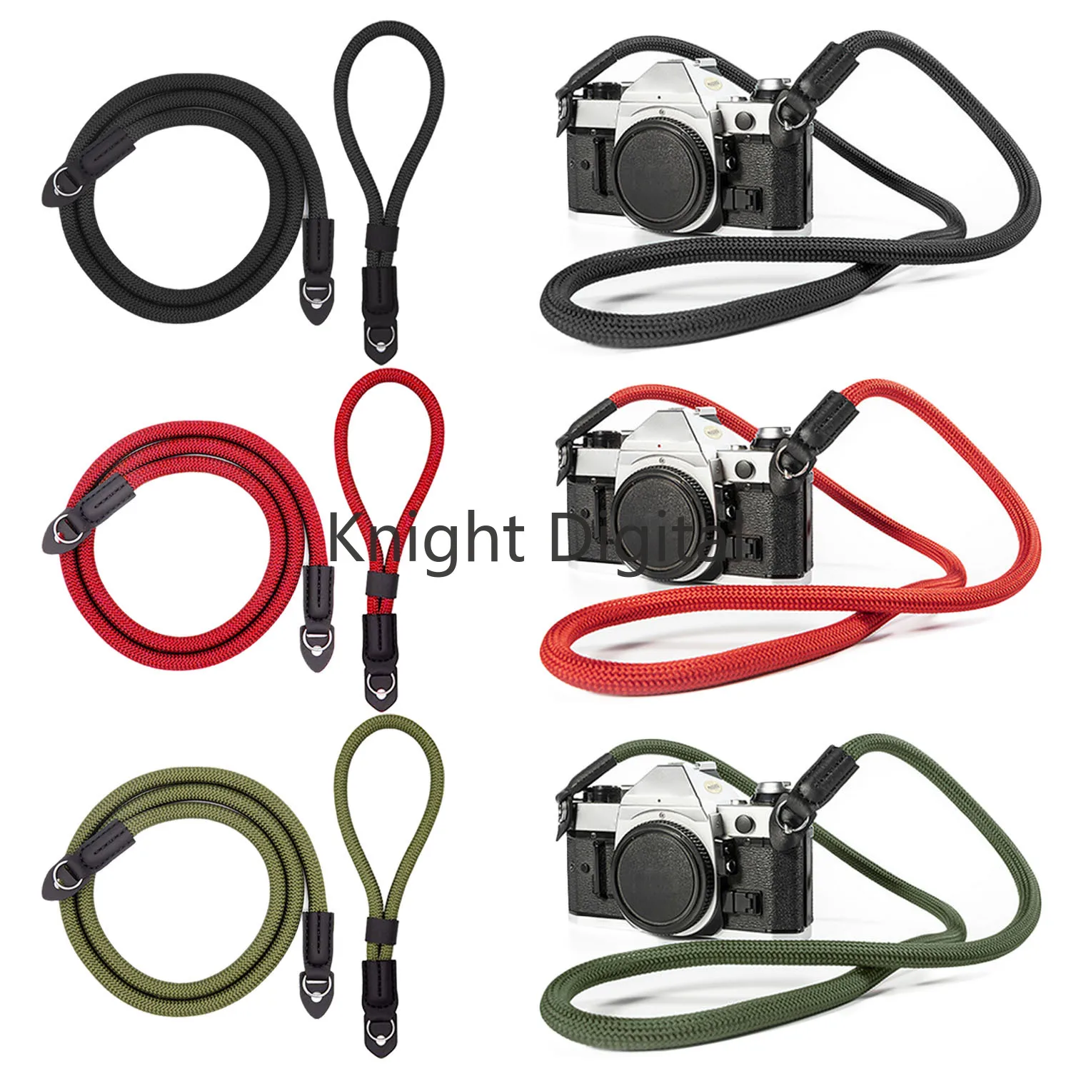 Handmade Nylon Leather Neck Shoulder Sling Belt with Wrist Strap For Leica Nikon Fuji Pentax Besegad Vintage Camera Strap
