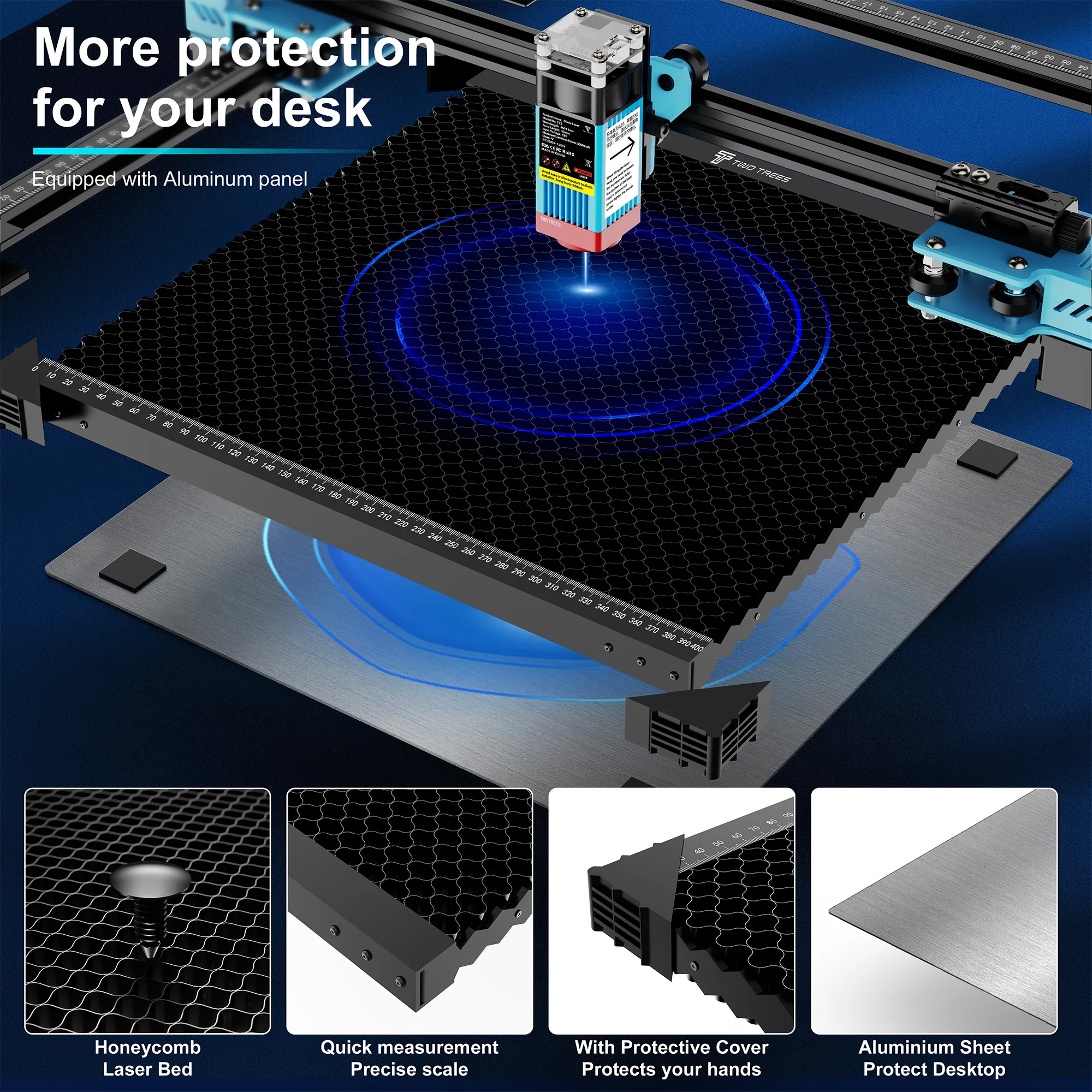 Imagem -05 - Atualizado 2-em1 Honeycomb Mesa de Trabalho a Laser Painel Laser Spliceable Tamanho Grande para Tts Ts2 Máquina de Corte Gravador a Laser Co2