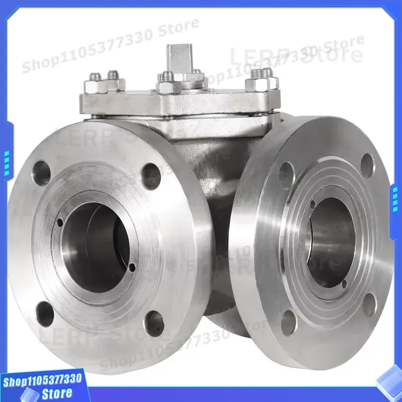 High Quality Stainless Steel 3 Way Ball Valve Flange Connection Industrial Pipeline Control Valve Durable Corrosion Resistant