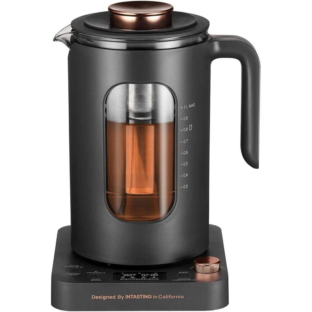 Electric Kettle, Tea Infuser and Precise Knob Temperature Control, 1200W Fast Heating & BPA-Free, Easy To Clean, Kettle