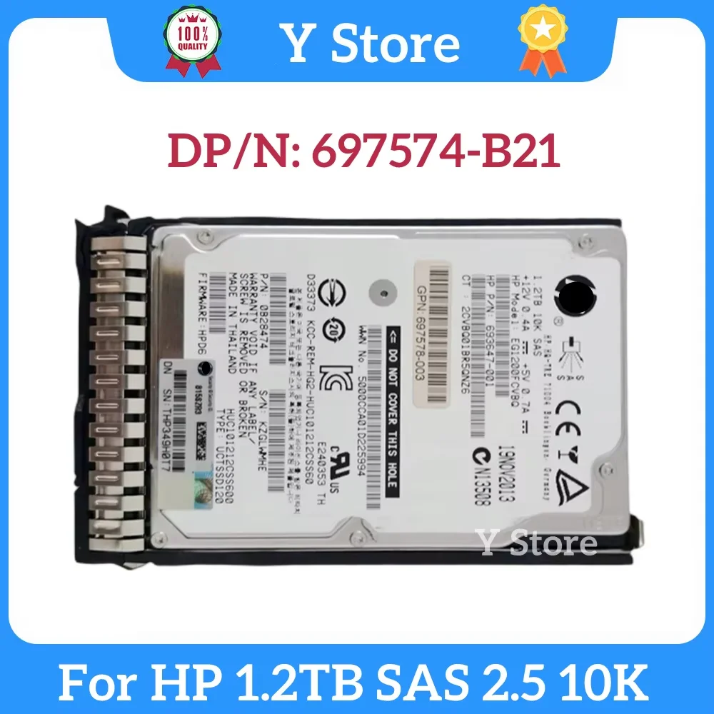 Y Store For HP 697574-B21 697631-001 1.2TB SAS 2.5 10K Server Hard Disk SSD Fast Ship