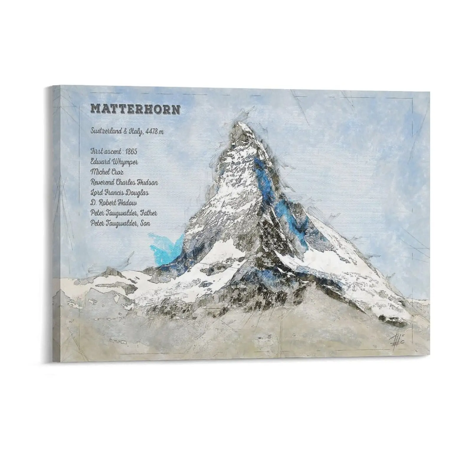 

Matterhorn Switzerland Canvas Painting Customize Printing Garage Cinema Decoration Framed Wall Paintings