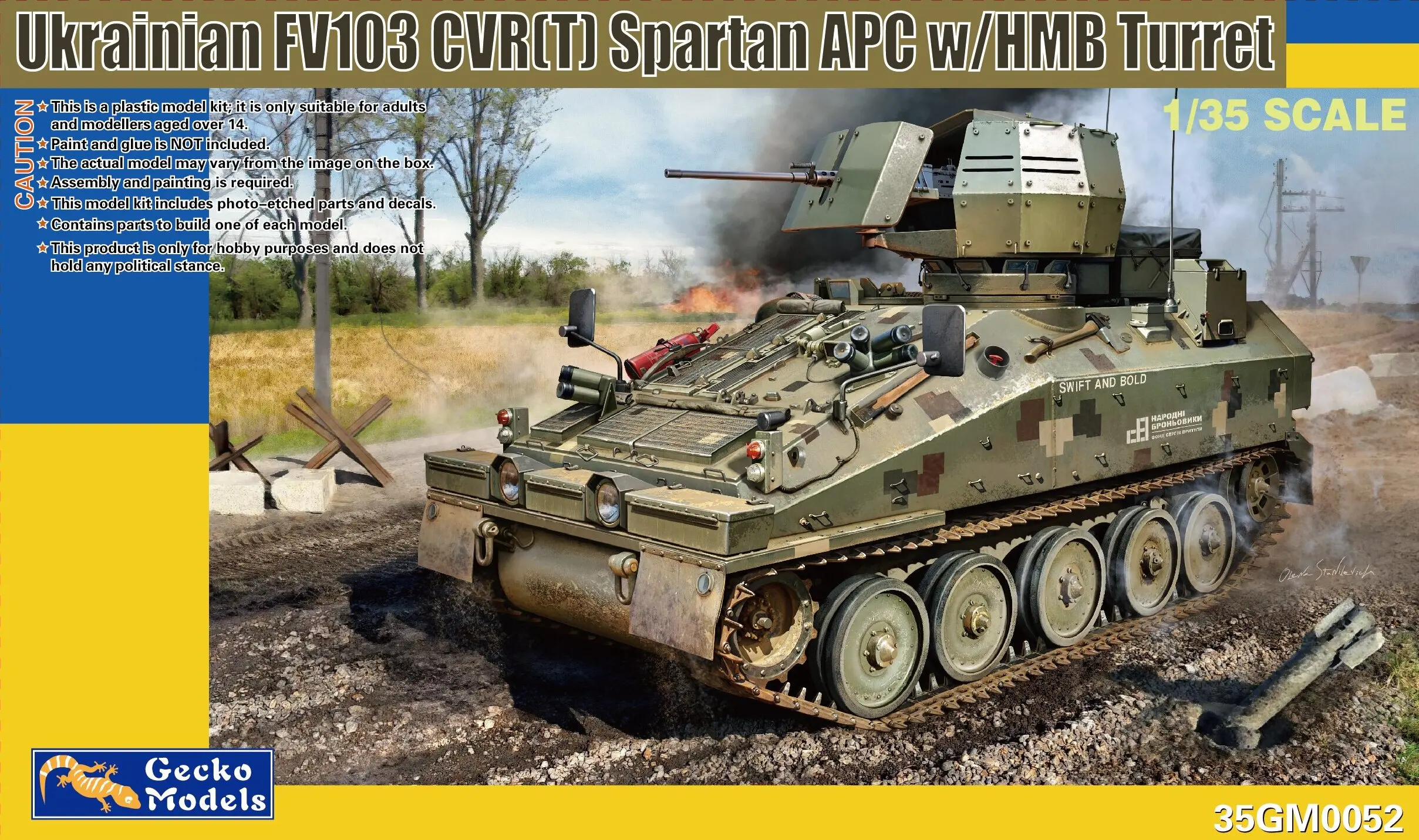 

Комплект пластиковой сборки модели Gecko 35GM0052 FV103 CVR (T) Spartan с экстра-бронированной башней HB Gun. (Россия - война Украины) 1/35