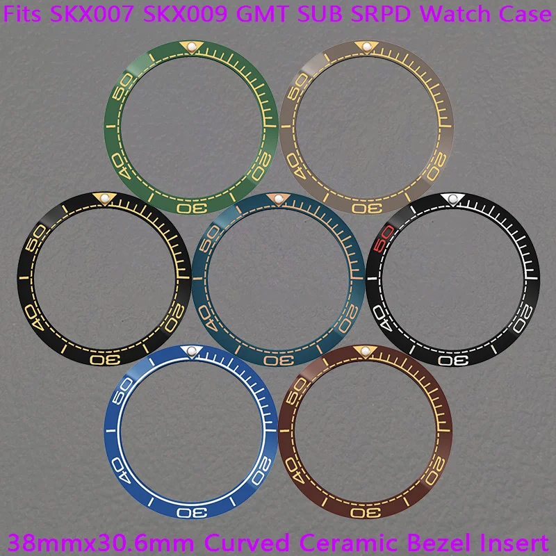 

Sloping 38mmx30.6mm Ceramic Bezel Fits SKX007 SKX009 GMT SUB For 40mm Men Watch Replace NH35 NH36 Movement Watch Bezel Inserts