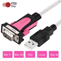 Cable FTDI USB a RS232 macho DB9, adaptador de puerto COM serie, Chip FTDI USB R232, cable convertidor Windows 11/10/ 8,1 8 7 Vista XP Mac