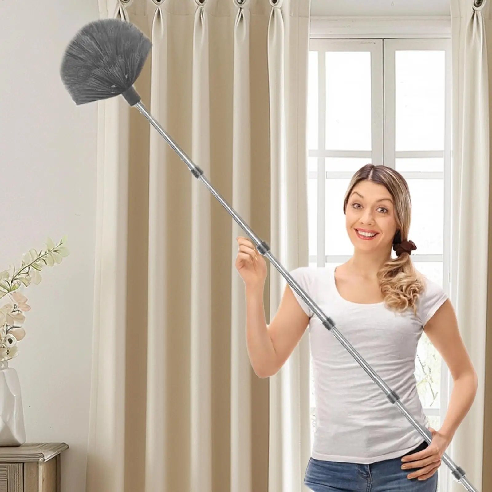 

Spider Web Broom Roof Ceiling Dust Sweep Cleaning Sweep Dust Broom Retractable and Extended Dust Duster