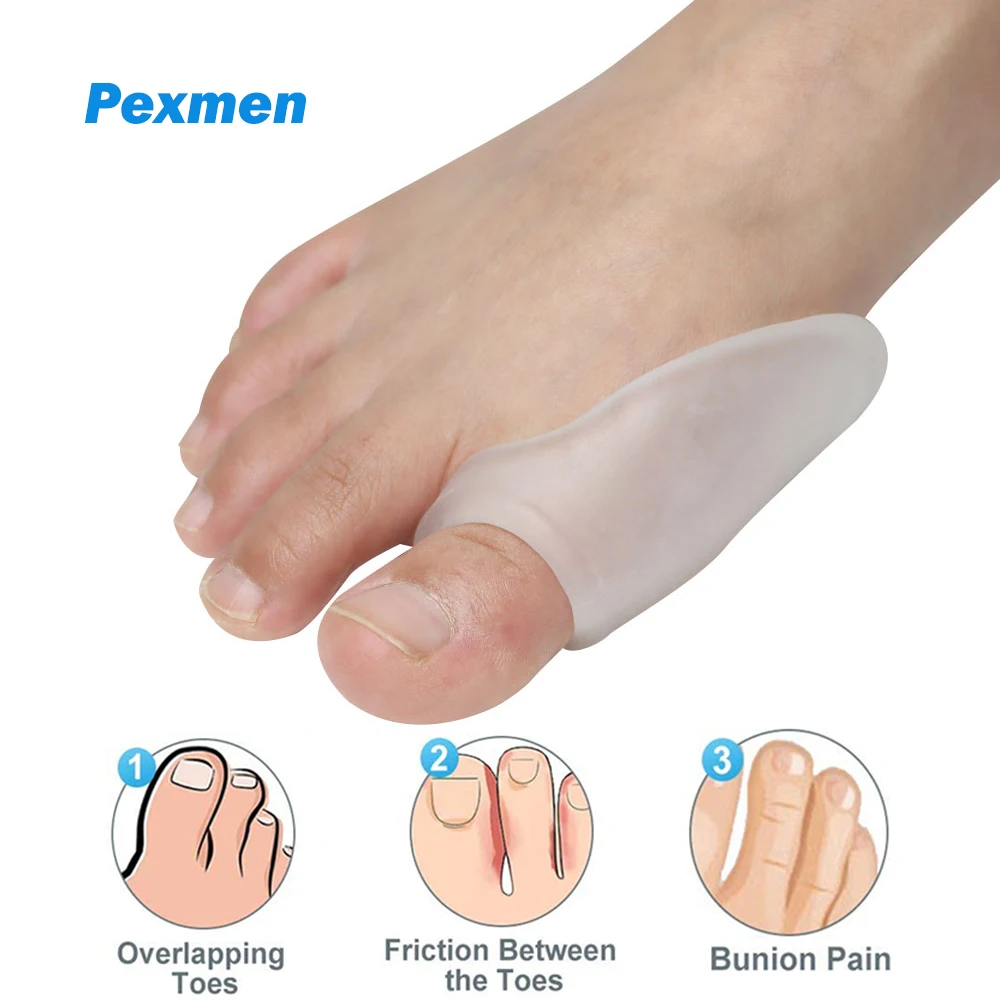 

Pexmen 2/4Pcs Gel Bunion Protector Bunion Pads and Cushions for Big Toe Relieve Foot Pain from Friction Rubbing and Pressure