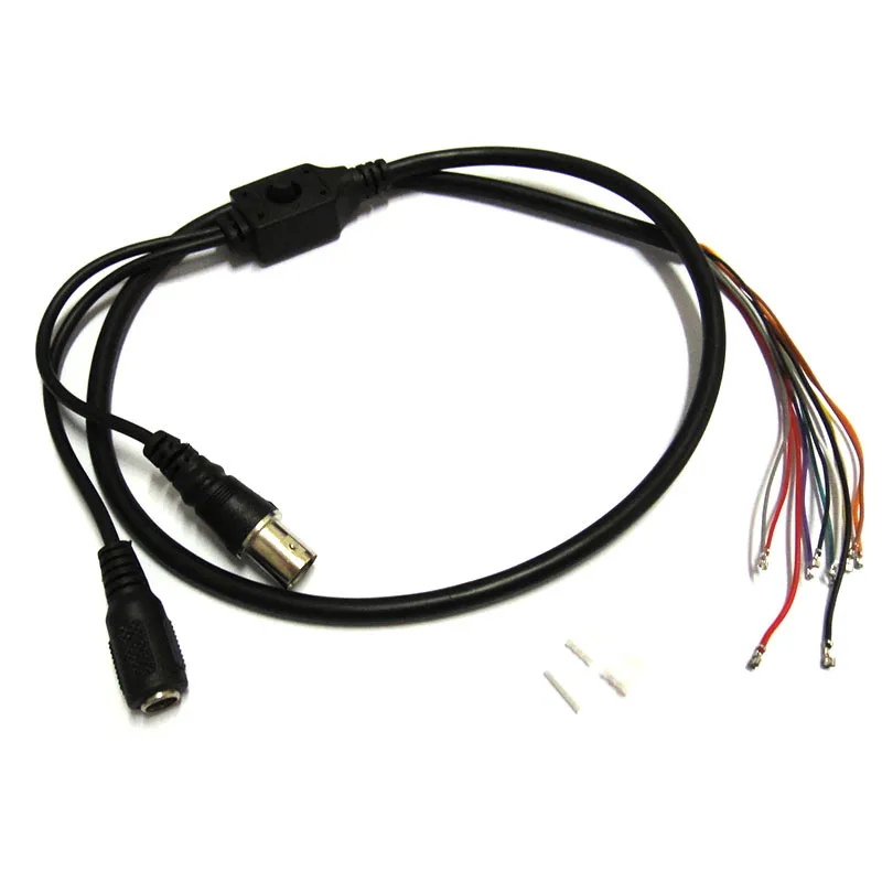 1.5T 11Pin wideo bnc DC12V zasilanie OSD sterowanie kabel pigtailowy analogowa kamera przemysłowa płyta modułu przycisk menu koniec kabla, czarny, biały