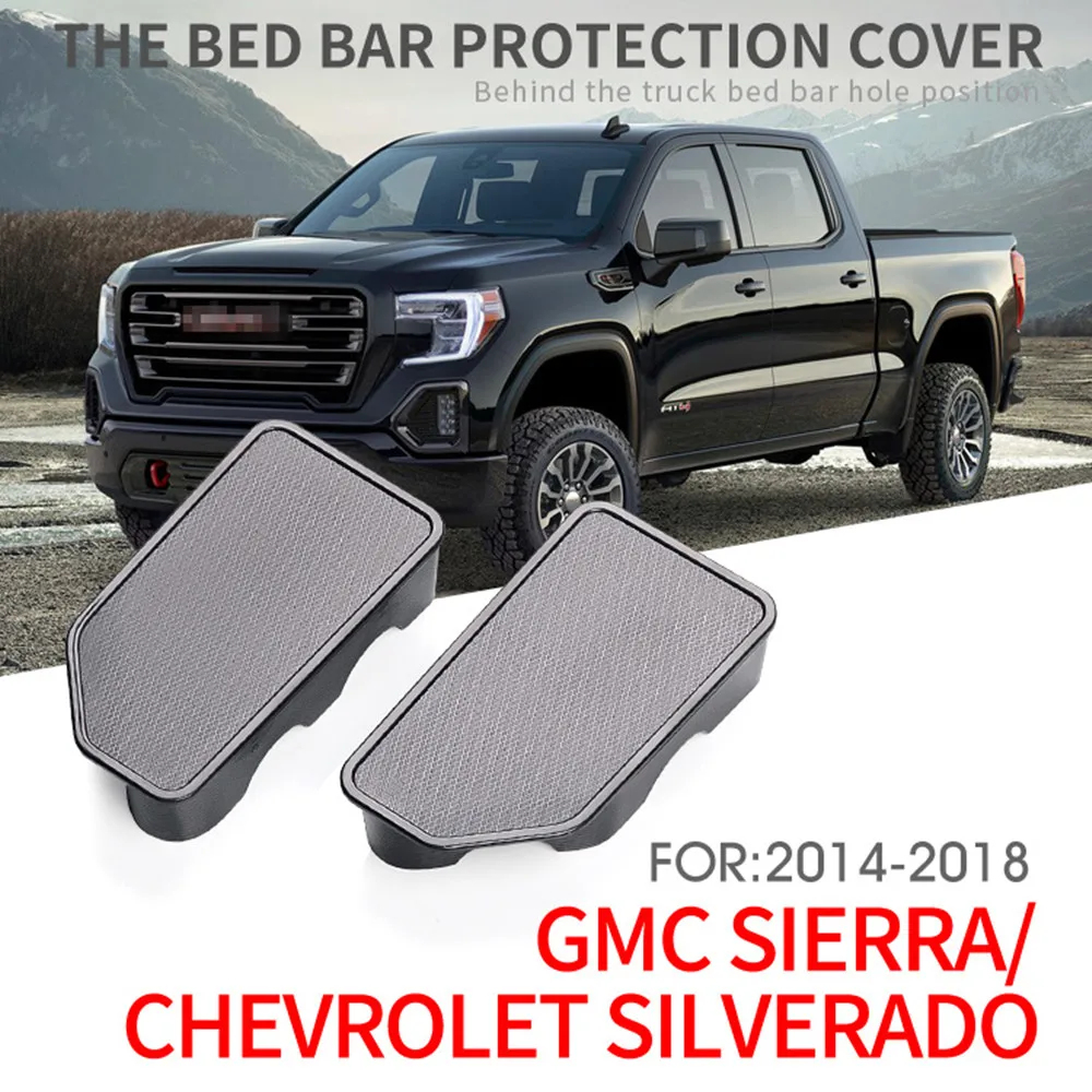 

For Chevrolet Silverado 1500 2500 2500HD 3500 GMC Sierra 1500 2014~2018 Truck Bed Rail Stake Pocket Cover Caps Rail Hole Plugs