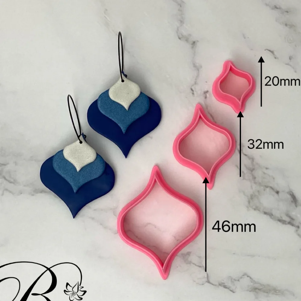 Clay Cutter Shape Narrow Rounded Rectangle | Polymer Clay Earring Cutter Organic Polymer Clay Cutters for Earrings Making