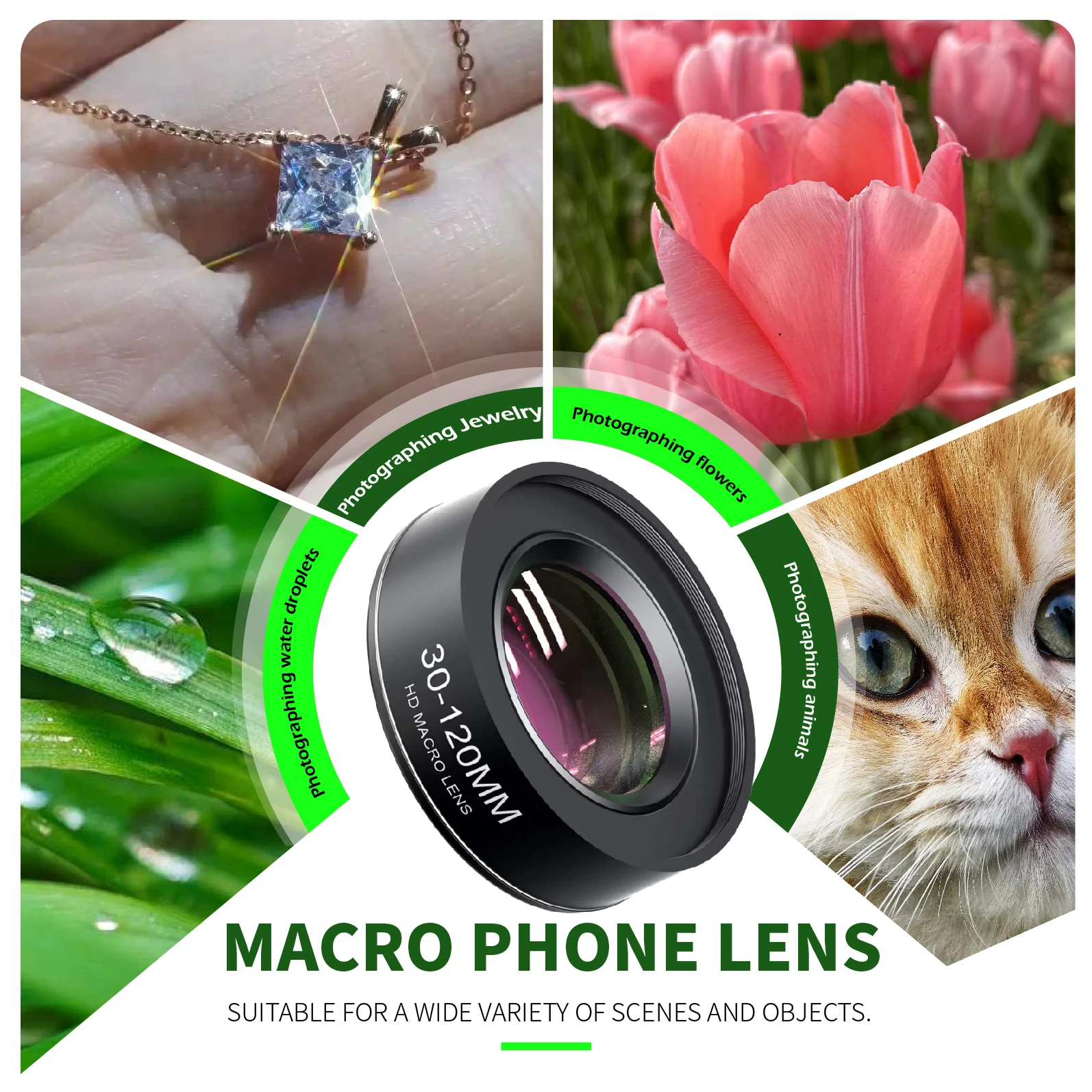 الهاتف المحمول الخارجي لين 10X HD 120 مللي متر ماكرو عدسة الهاتف العالمي كليب على عدسة الكاميرا آيفون سامسونج أندرويد جميع الهواتف الذكية
