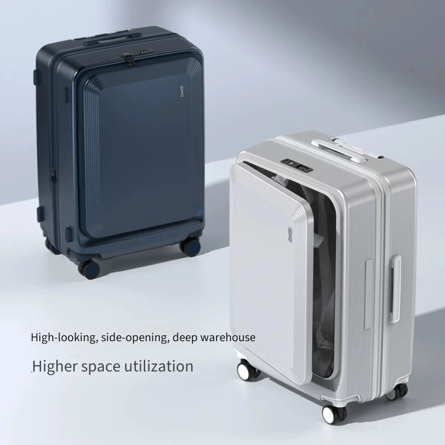 Expandable PC Hard Shell Travel Trolley Luggage Front Side Opening Deep‑Compartment Large Capacity 20/24 Inch Carry‑On Hard Suit