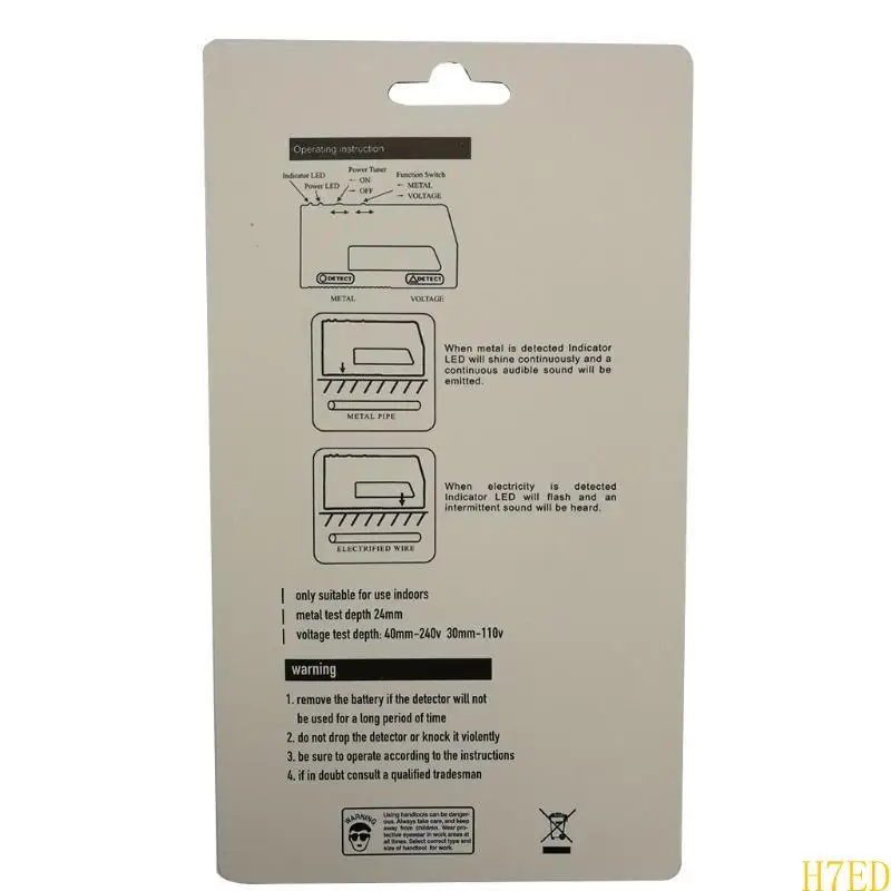 H7ed Multifonctional ABS Mur Scanner Pointer Metal Detector adapté à structure décoration intérieure portable durable