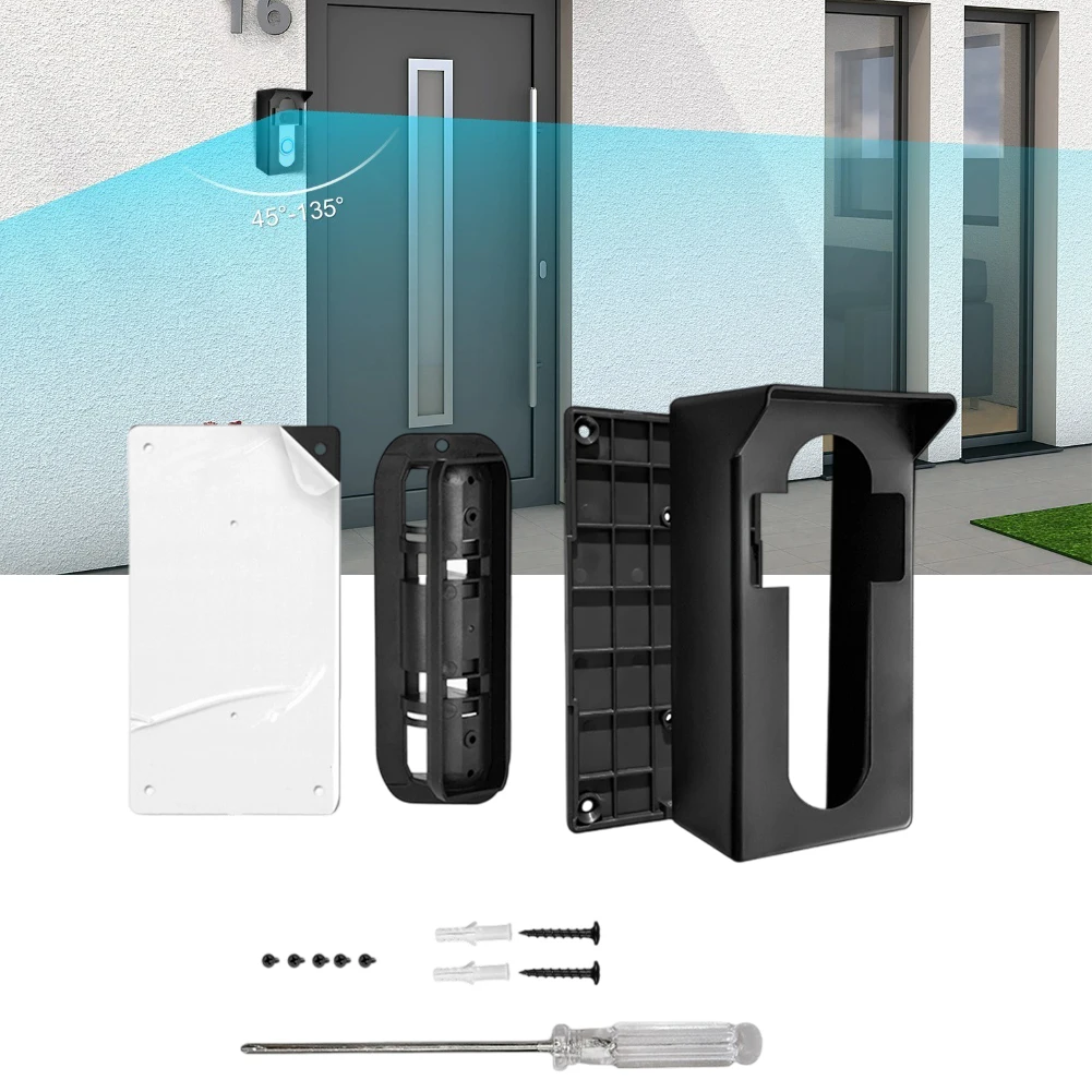 

1 компл. кронштейн для дверного звонка 9 × 7 × 15,5 см универсальная совместимость регулируемый угол для кольцевого видео кронштейна для дверного звонка запасная часть