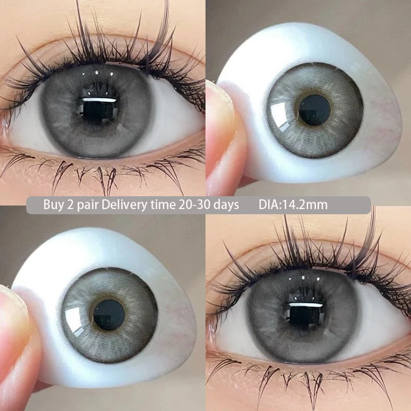 DuoXiu 1Pair New Freshly Colour Contacts Lenses Doll Natural Eye Lenses Dark Blue  Beauty Pupil Green Gray Lenses Free Shipping