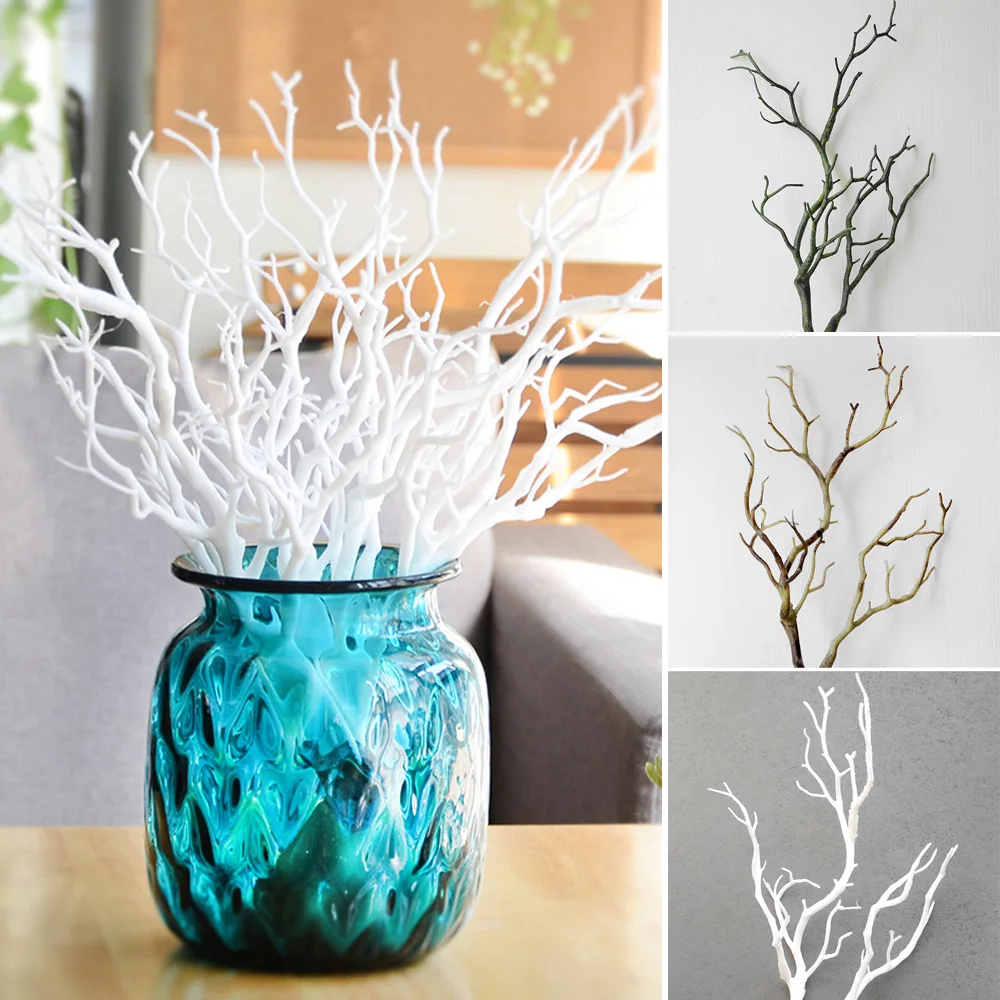 1pc 35Cm Dry Artificial Fake Foliage Plants Branch Tree Branch House Indoor Art Home Church Office Decor Diy Branches