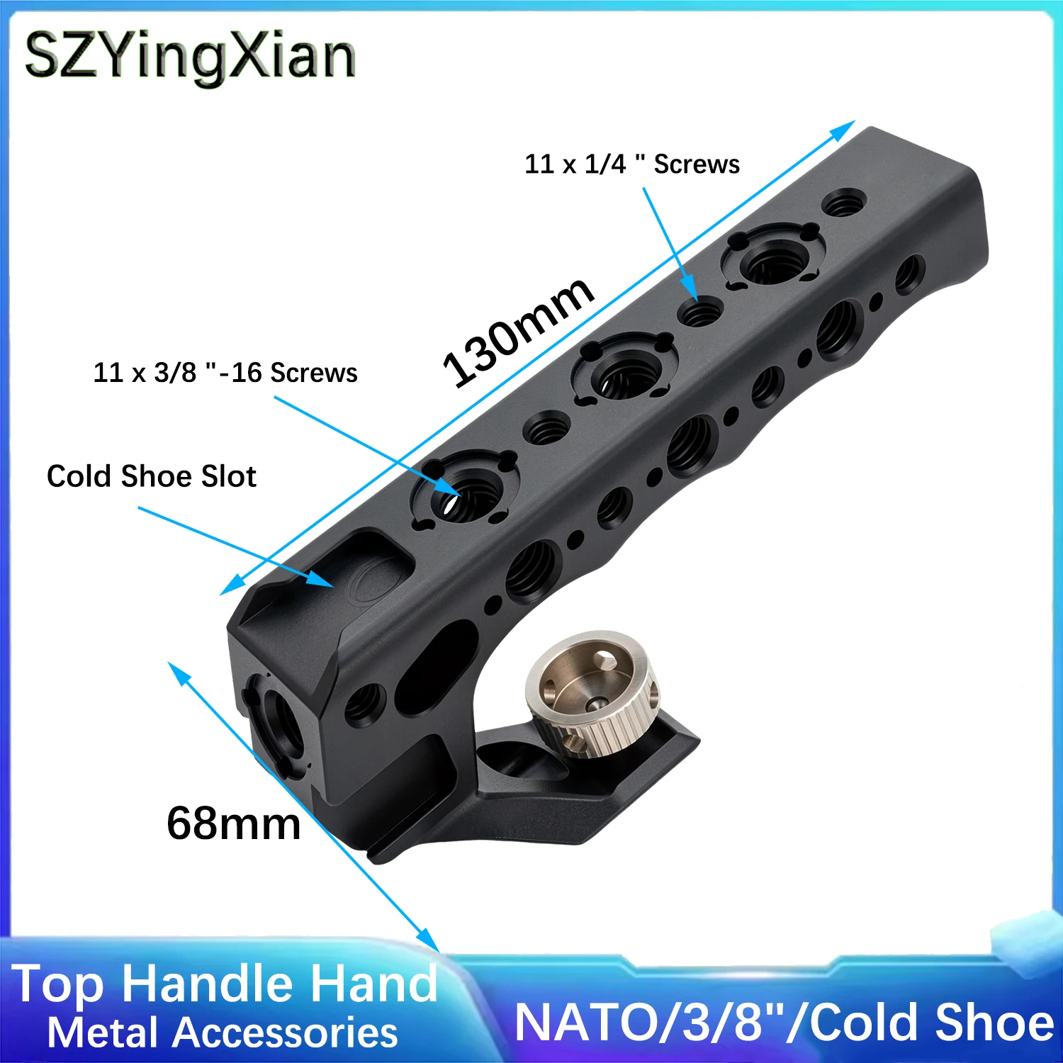 Camera Top Handle Hand ARRI Positioning Screw Cold Shoe/3/8 