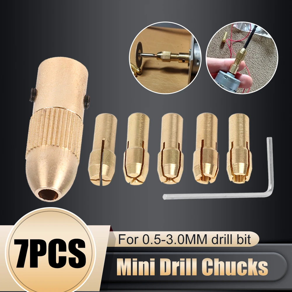 7 / Set Of 2.35/3.17mm Brass Dremel Chuck Micro Bit Chuck Metal Bit Chuck Adapter Motor Shaft Bit Bit Bit Tool