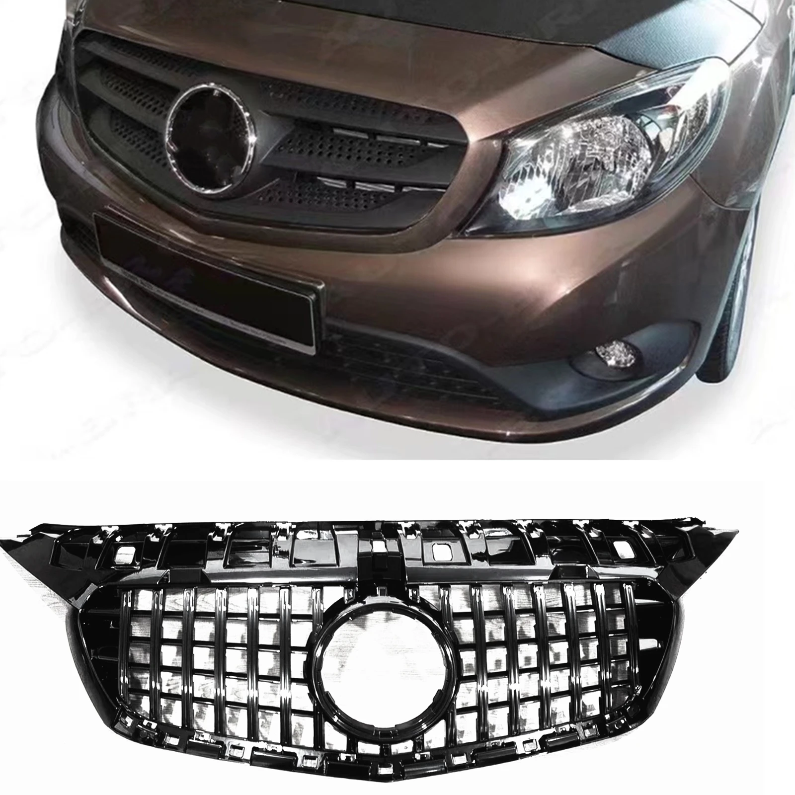 

Car Front Grille Grill Upper Bumper Hood Mesh For Mercedes Benz Citan W415 2013-2021