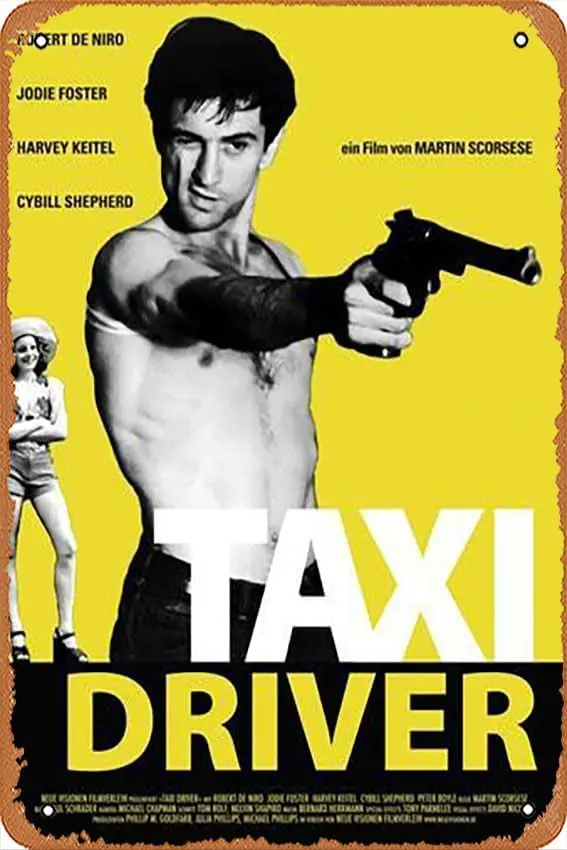 Metal Tin Sign  - Taxi Driver, Jodie Foster, Robert De Niro,
