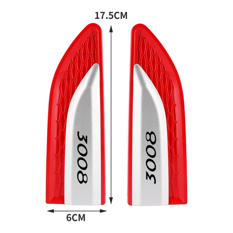 Senior sense ABS Resin Car Door Fender Blade Decal Badge Car Body Protective Sticker Decal For Peugeot 3008 Car Accessories view 6