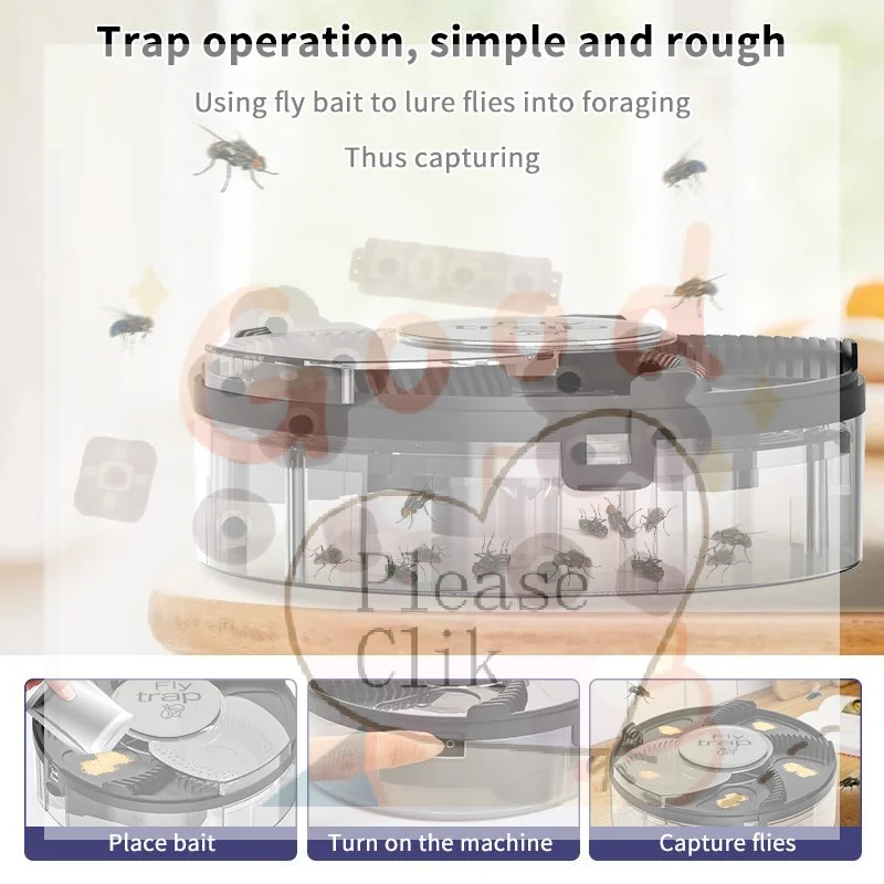【hg】armadilha-eletrica-silenciosa-e-removivel-para-pragas-com-rotacao-automatica-recarregavel-via-usb-mata-moscas-e-insetos